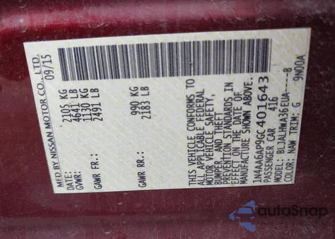 2016 Nissan Maxima 3.5 Platinum from USA, damaged, VIN 1N4AA6AP9GC401643